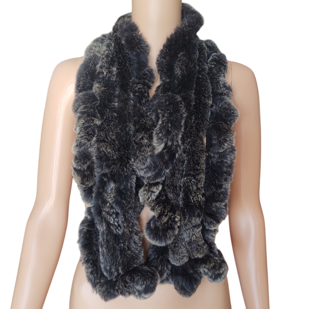 DANIER rabbit fur scarf Scandinavian Bohemian boho hippie
